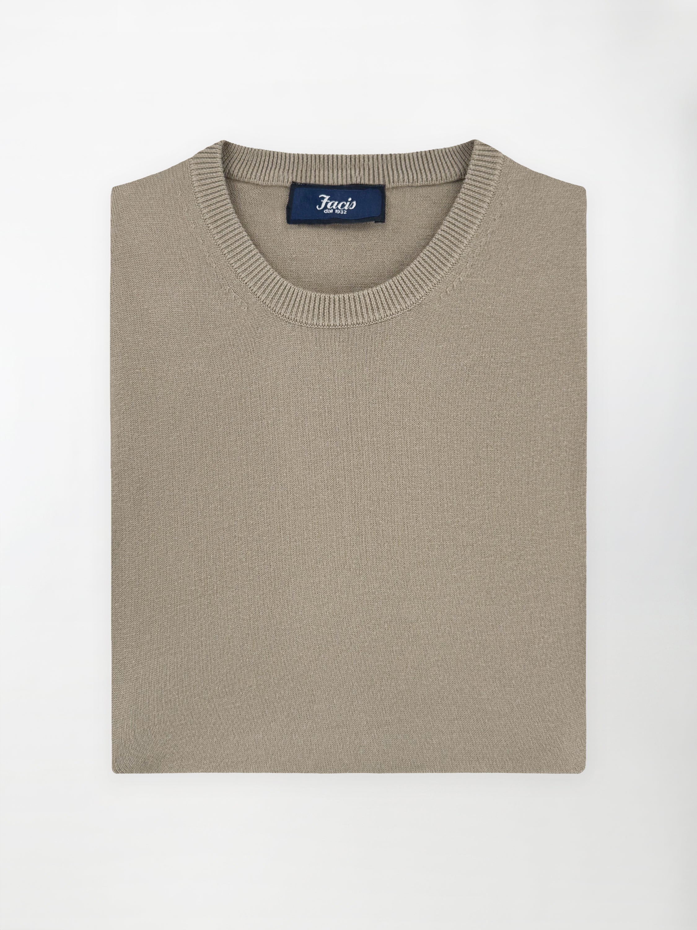 Maglia girocollo in puro cotone - color Nocciola image 0