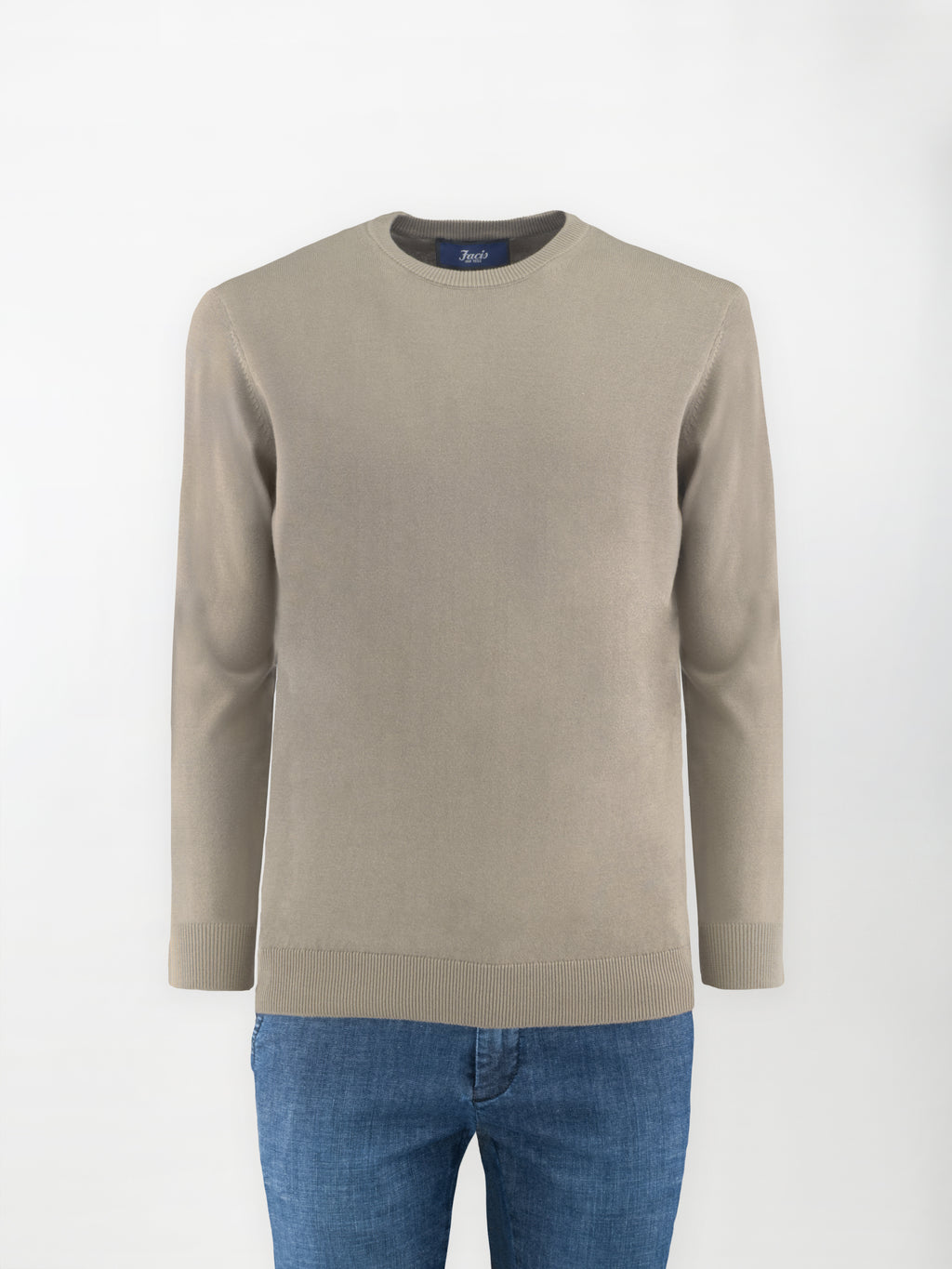 Maglia girocollo in puro cotone - color Nocciola image 1