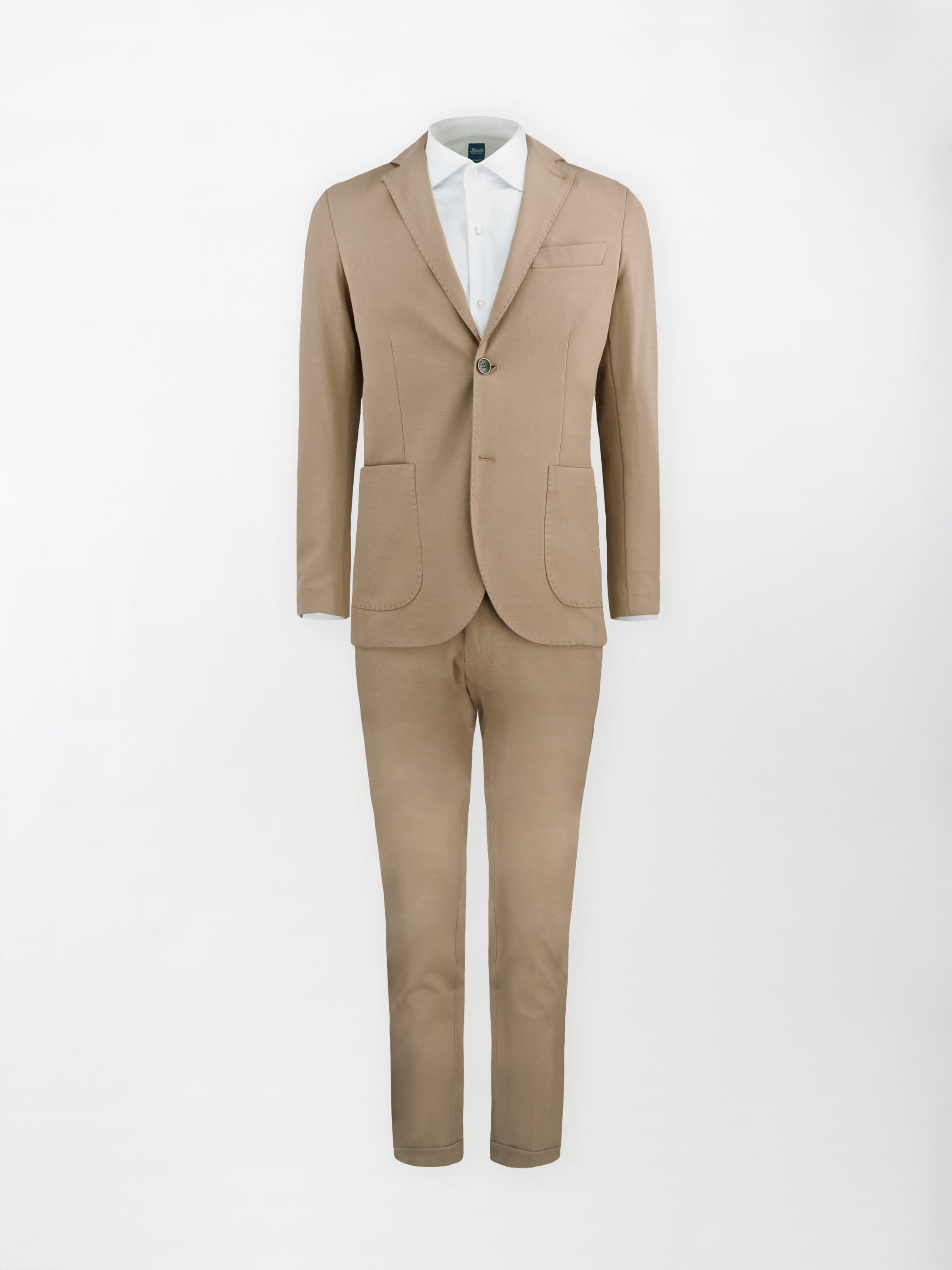 Pantalone sportivo Punto Milano - Color Cammello - Slim fit Fondo finito image 2