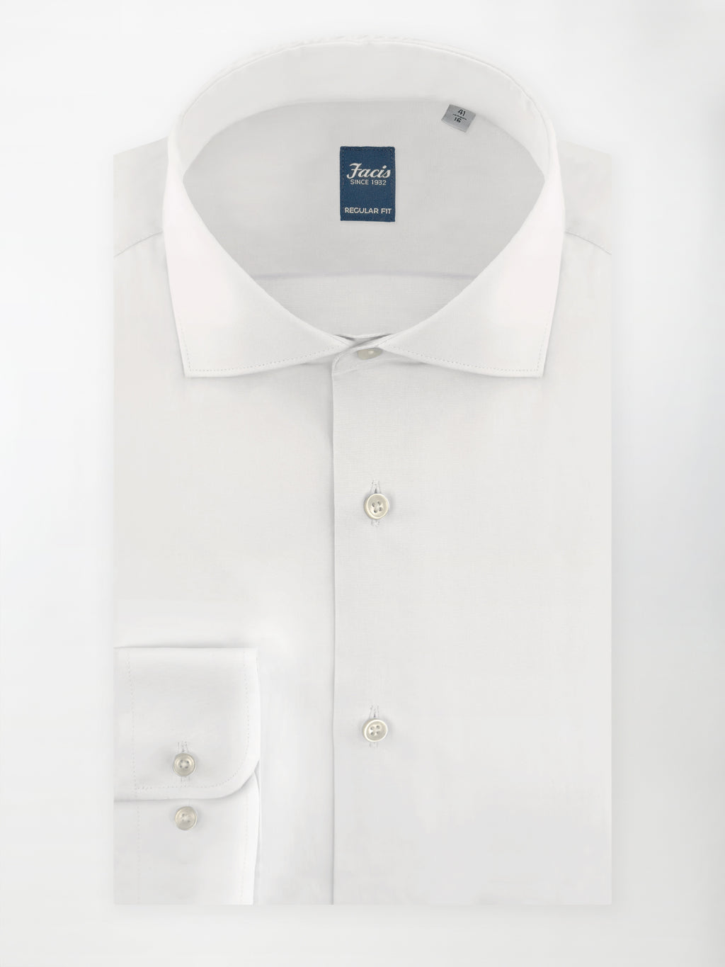 Camicia Collo Francese Color Bianco - Regular Fit - Cotone Popeline image 0