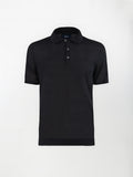 Polo leggera in maglia di cotone finezza 14 - color Nero - Slim fit image 0