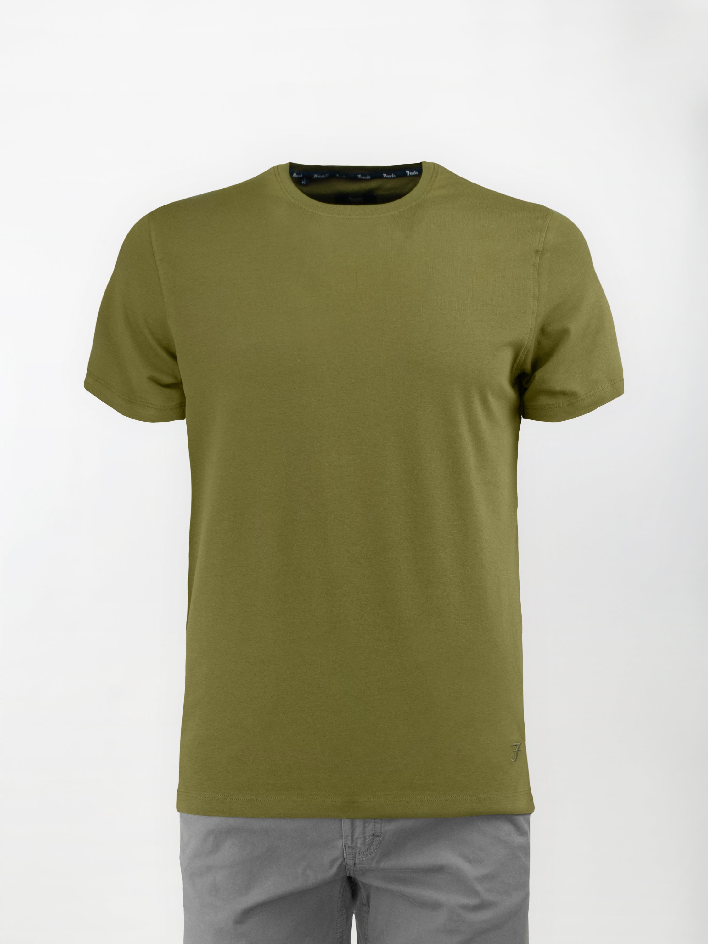 T-Shirt in cotone elasticizzato - Color Verde Oliva - Slim fit image 0