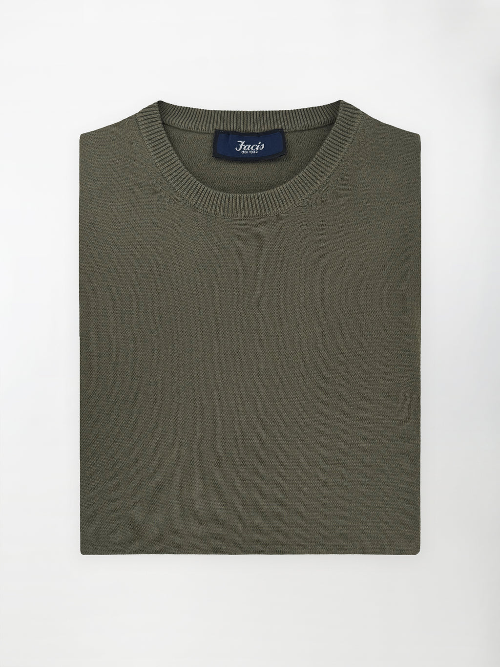 Maglia girocollo in puro cotone - color Verde sottobosco image 0