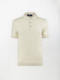 Polo leggera in maglia di cotone finezza 14 - color Beige - Slim fit image 0