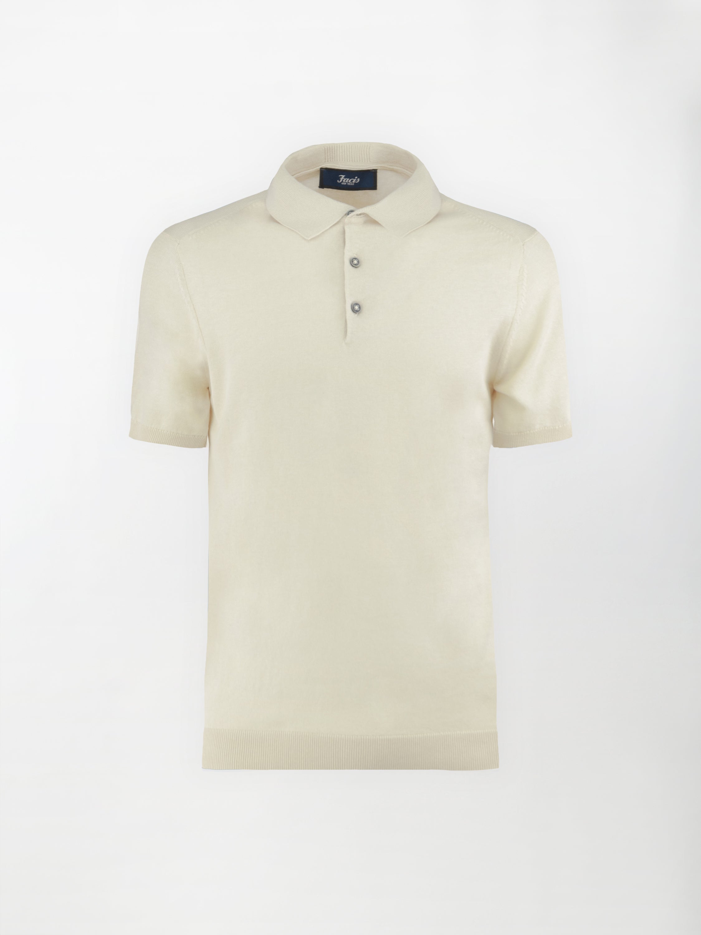 Polo leggera in maglia di cotone finezza 14 - color Beige - Slim fit image 0