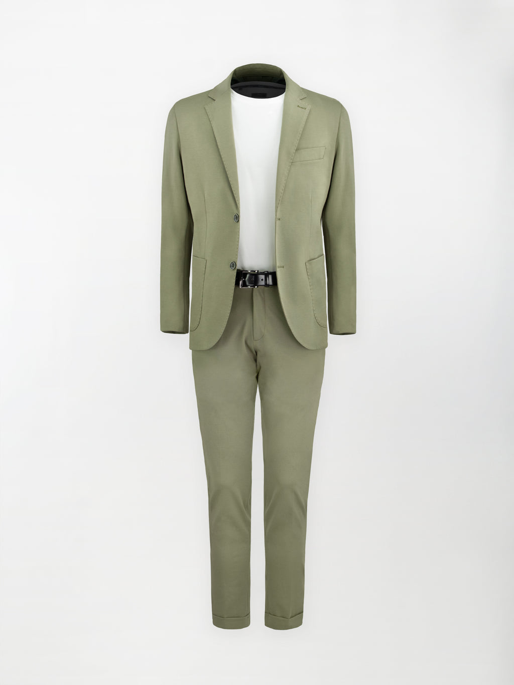Pantalone sportivo Punto Milano - Color Verde Salvia - Slim fit Fondo finito image 2