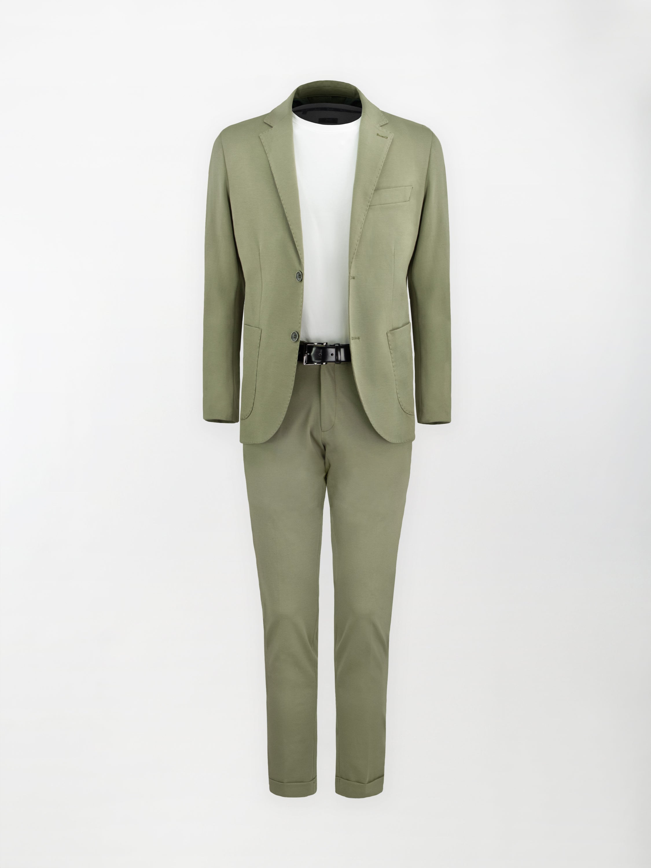 Pantalone sportivo Punto Milano - Color Verde Salvia - Slim fit Fondo finito image 2
