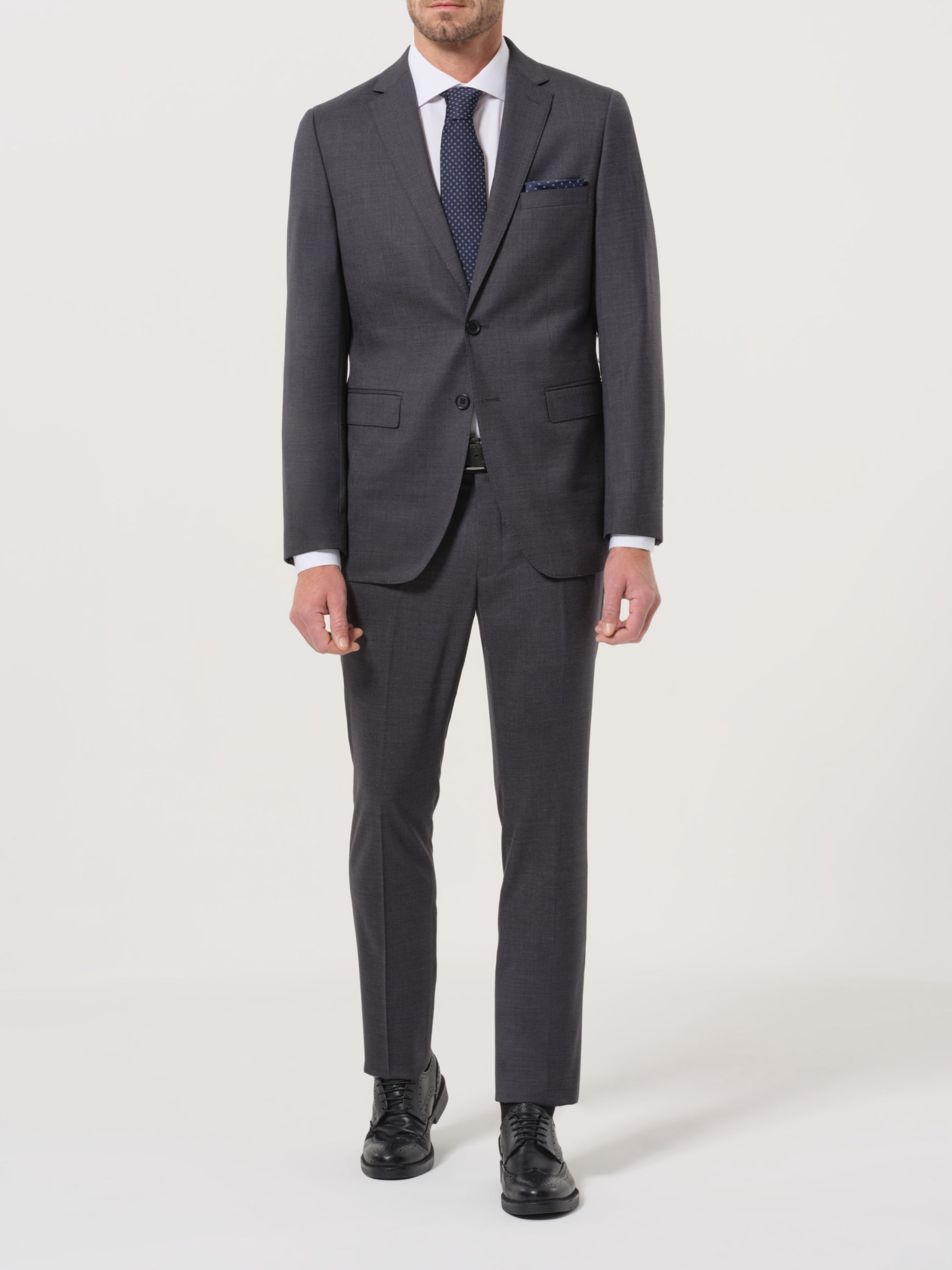 Abito in Lana Stretch modello Dukatholl® - Grigio Canna di Fucile | Slim fit image 1