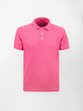 Polo leggera in cotone e lino - color Fucsia image 0