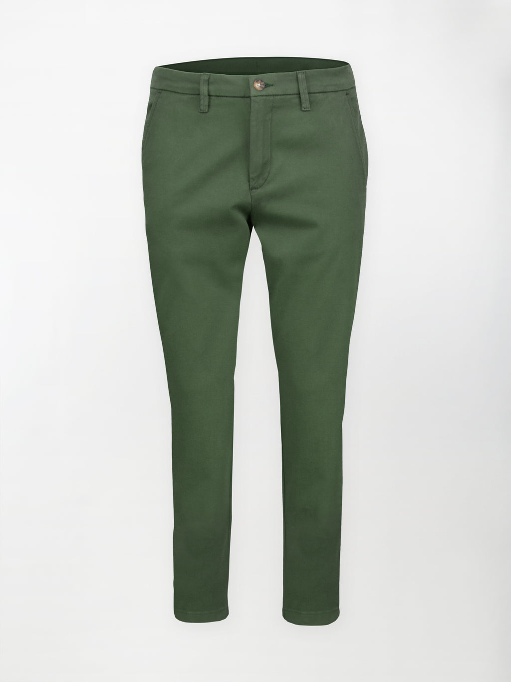 Pantalone Chino Bull in Cotone Stretch - Verde Foresta - Regular Comfort fit