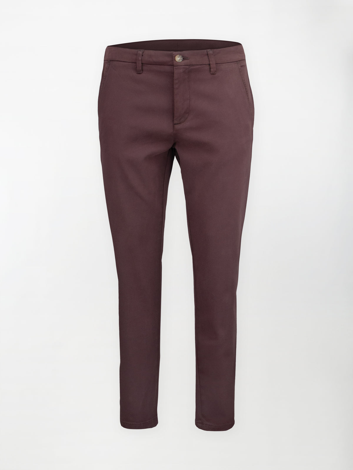 Pantalone Chino Bull in Cotone Stretch - Bordeaux - Regular Comfort fit