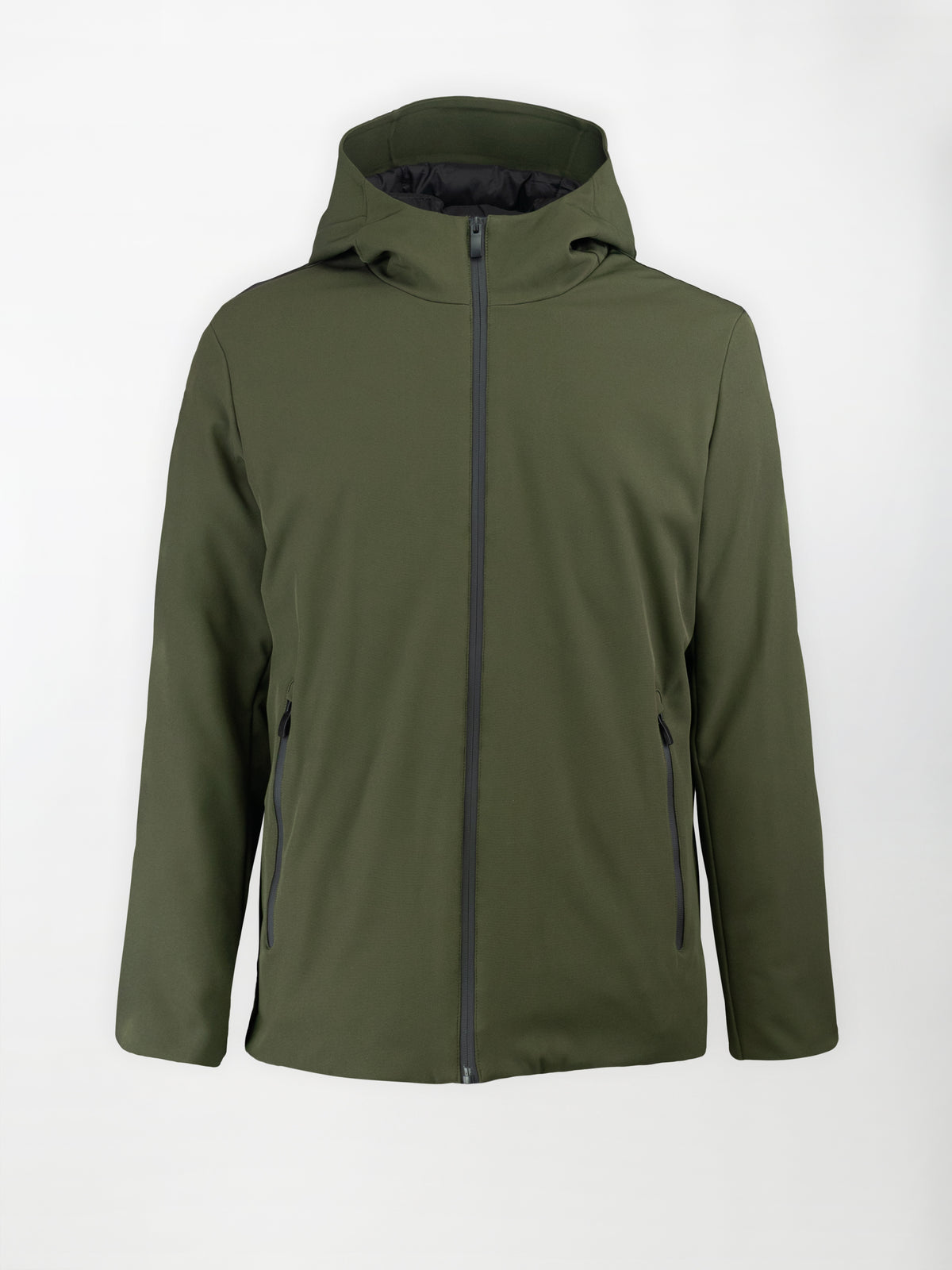 Giubbotto corto imbottito con rivestimento softshell - Color Verde militare