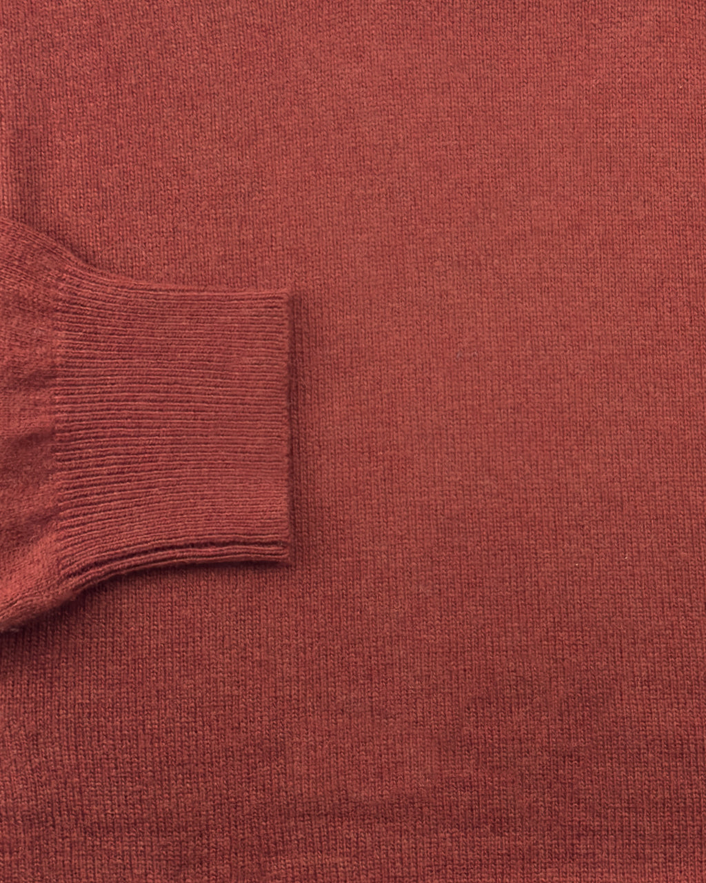 Maglia Pullover Misto Cashmere con Scollo a V - Color Rame