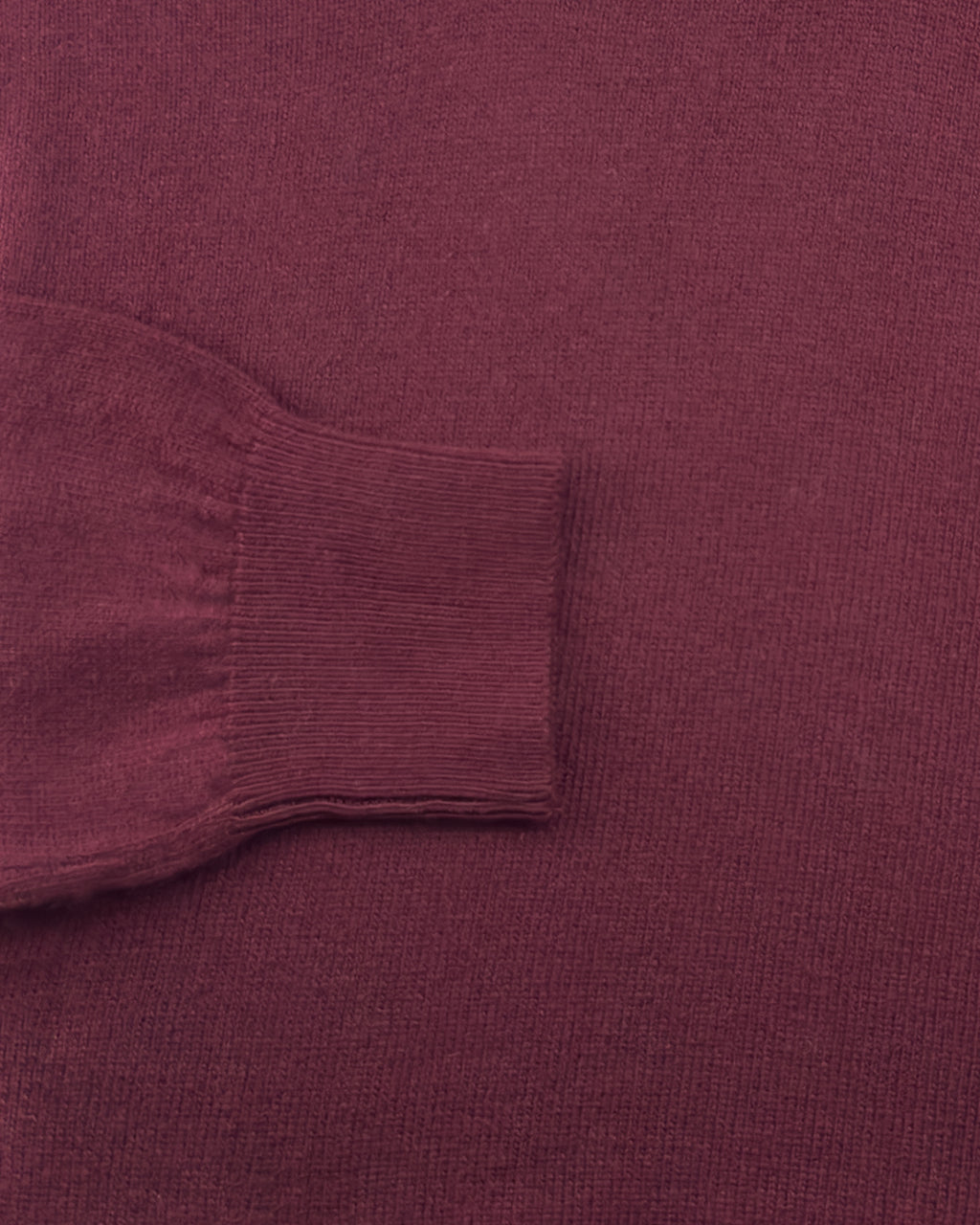 Maglia Pullover Misto Cashmere con Scollo a V - Color Bordeaux