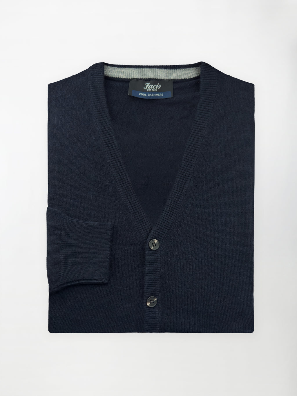 Maglia Cardigan con bottoni in misto cashmere - Color Blu navy