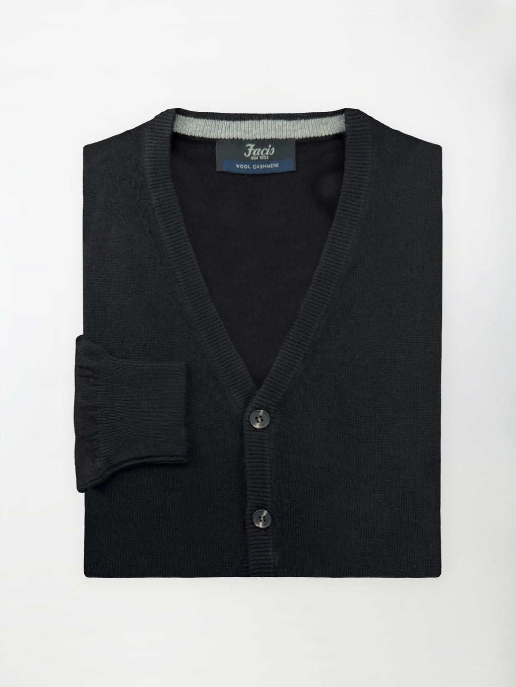 Maglia Cardigan con bottoni in misto cashmere - Color Nero