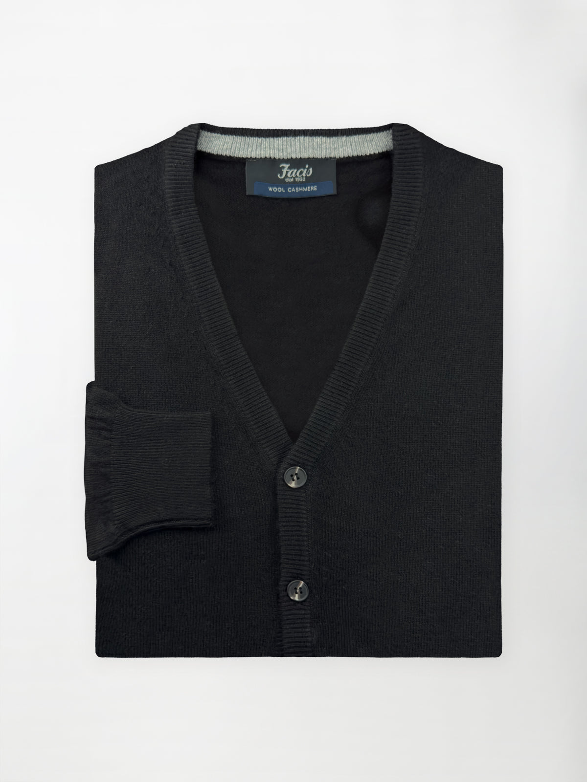 Maglia Cardigan con bottoni in misto cashmere - Color Nero