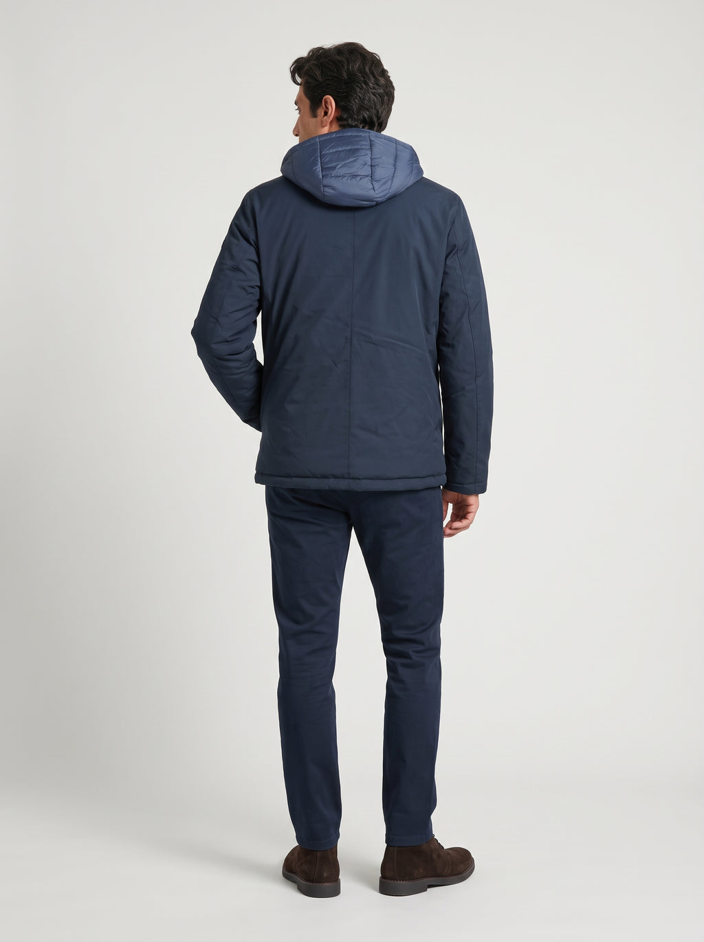 Giubbotto corto imbottito con pettorina e cappuccio rimovibili - Blu navy