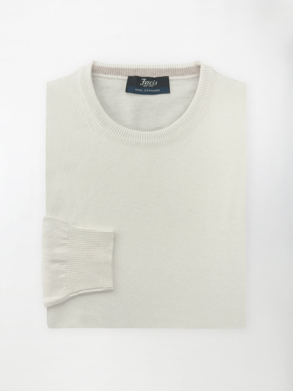 Maglia Girocollo in misto cashmere - Color Ecru