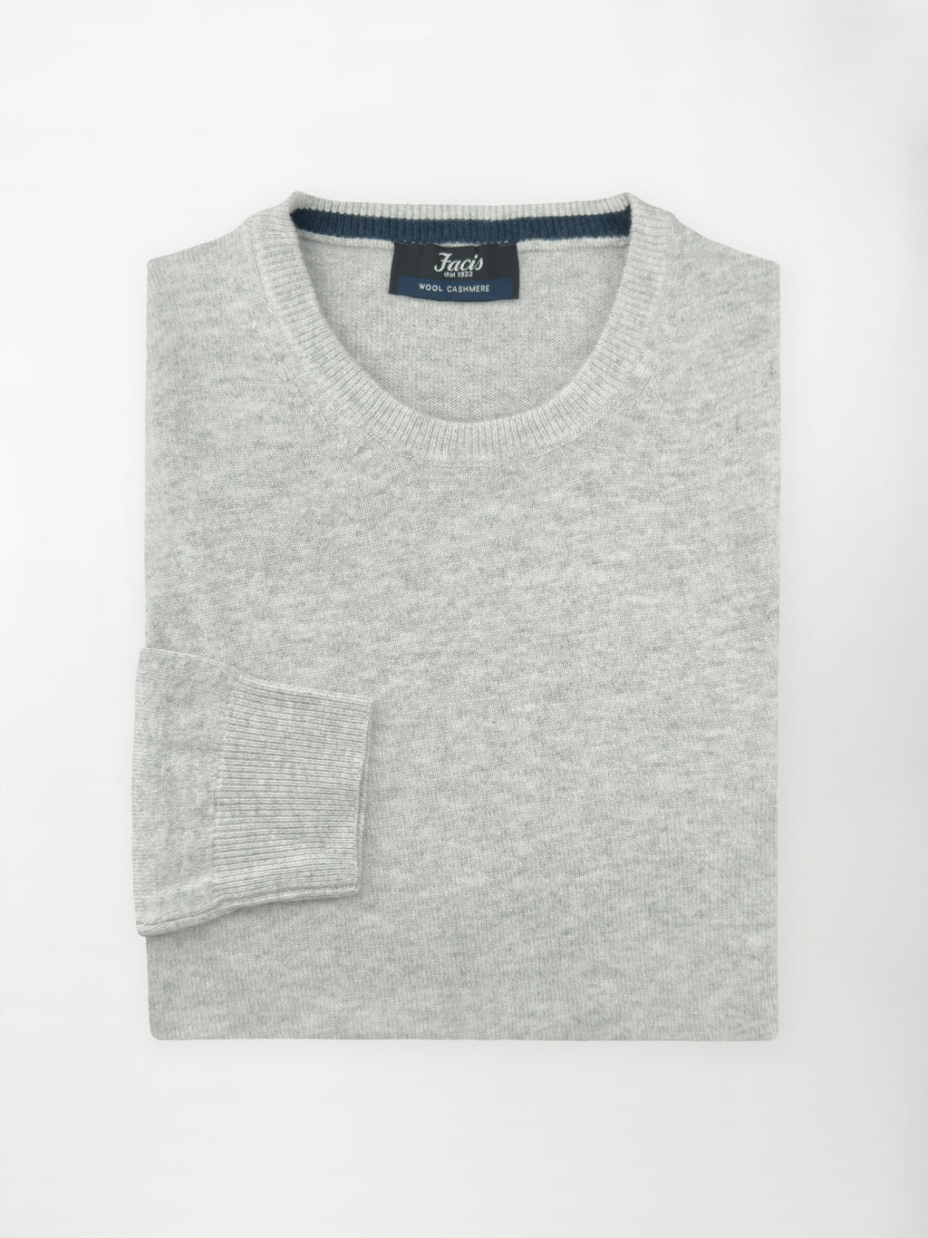 Maglia Girocollo in misto cashmere - Color Ghiaccio
