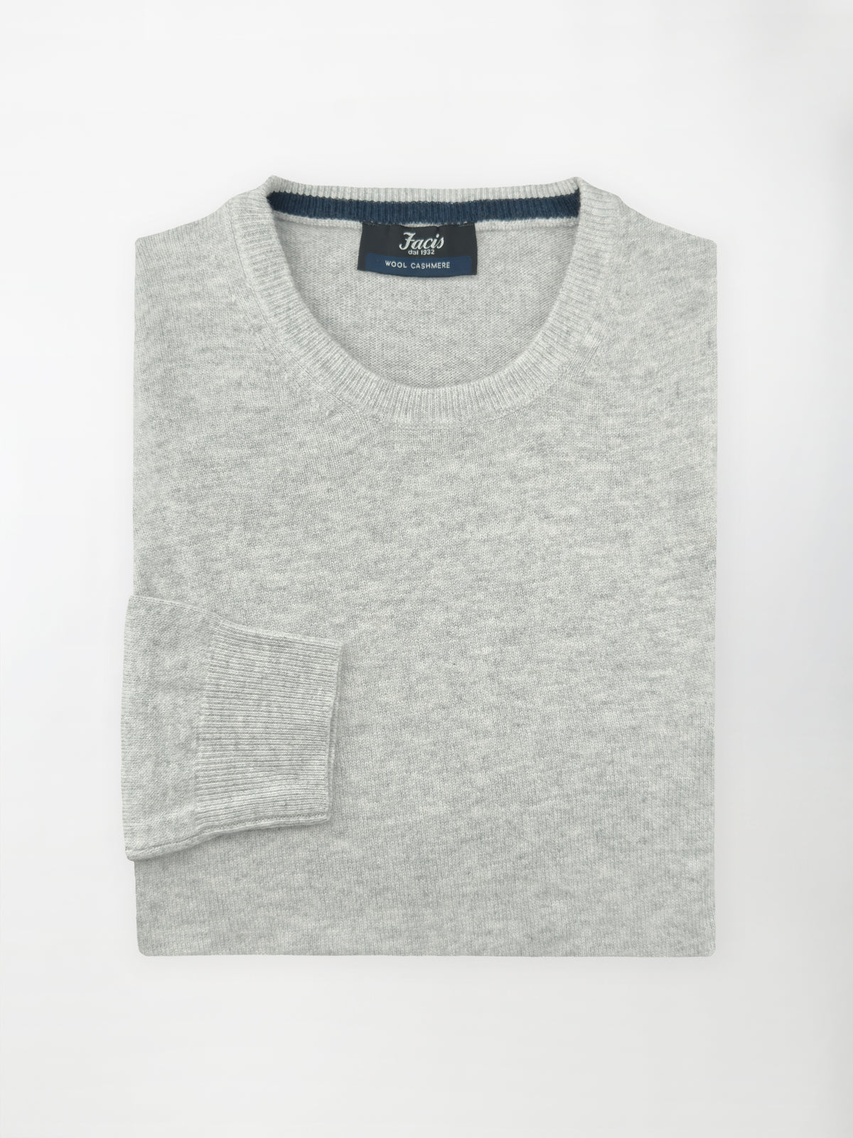 Maglia Girocollo in misto cashmere - Color Ghiaccio