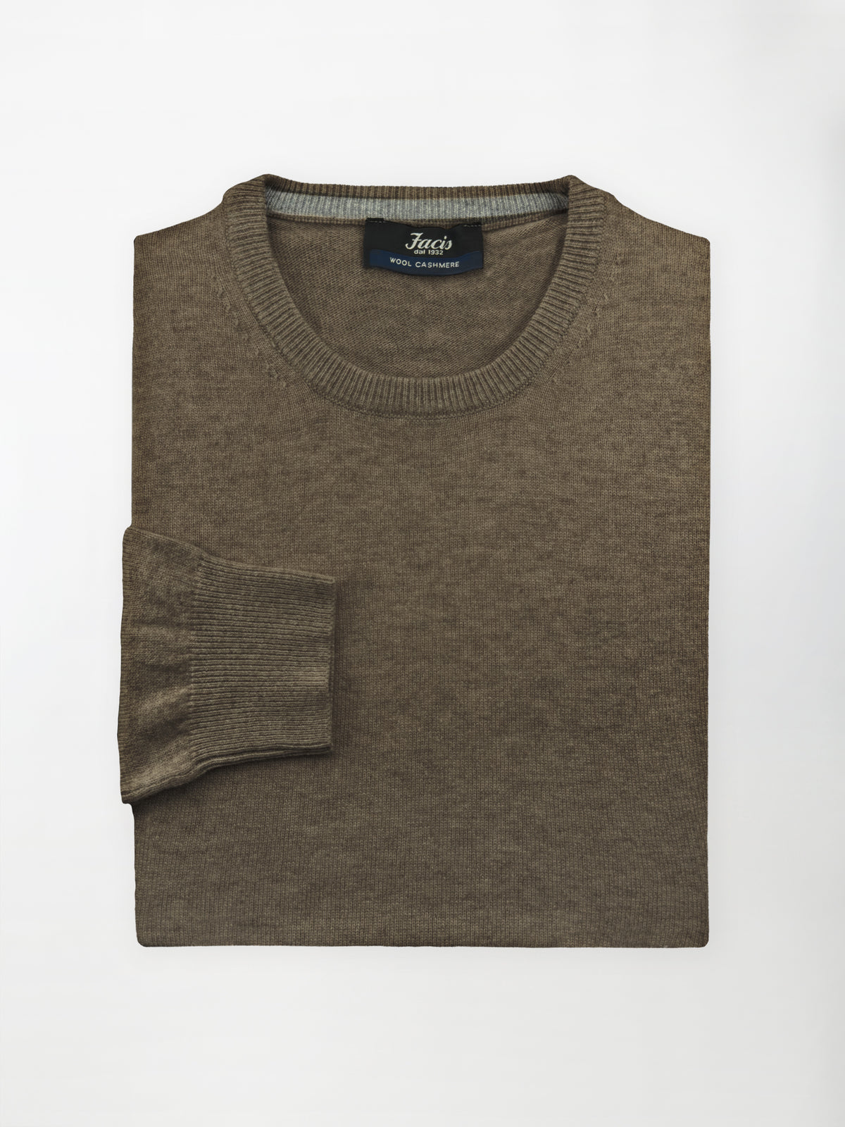 Maglia Girocollo in misto cashmere - Color Visone