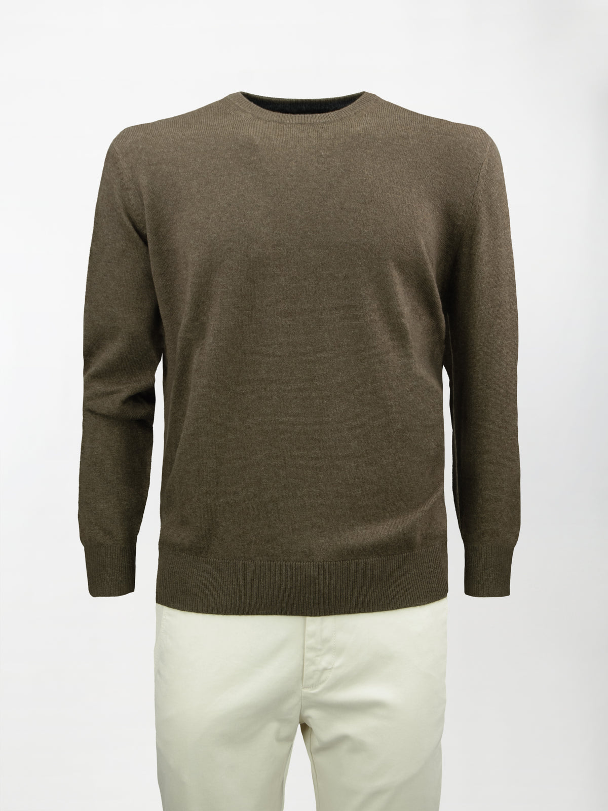 Maglia Girocollo in misto cashmere - Color Visone
