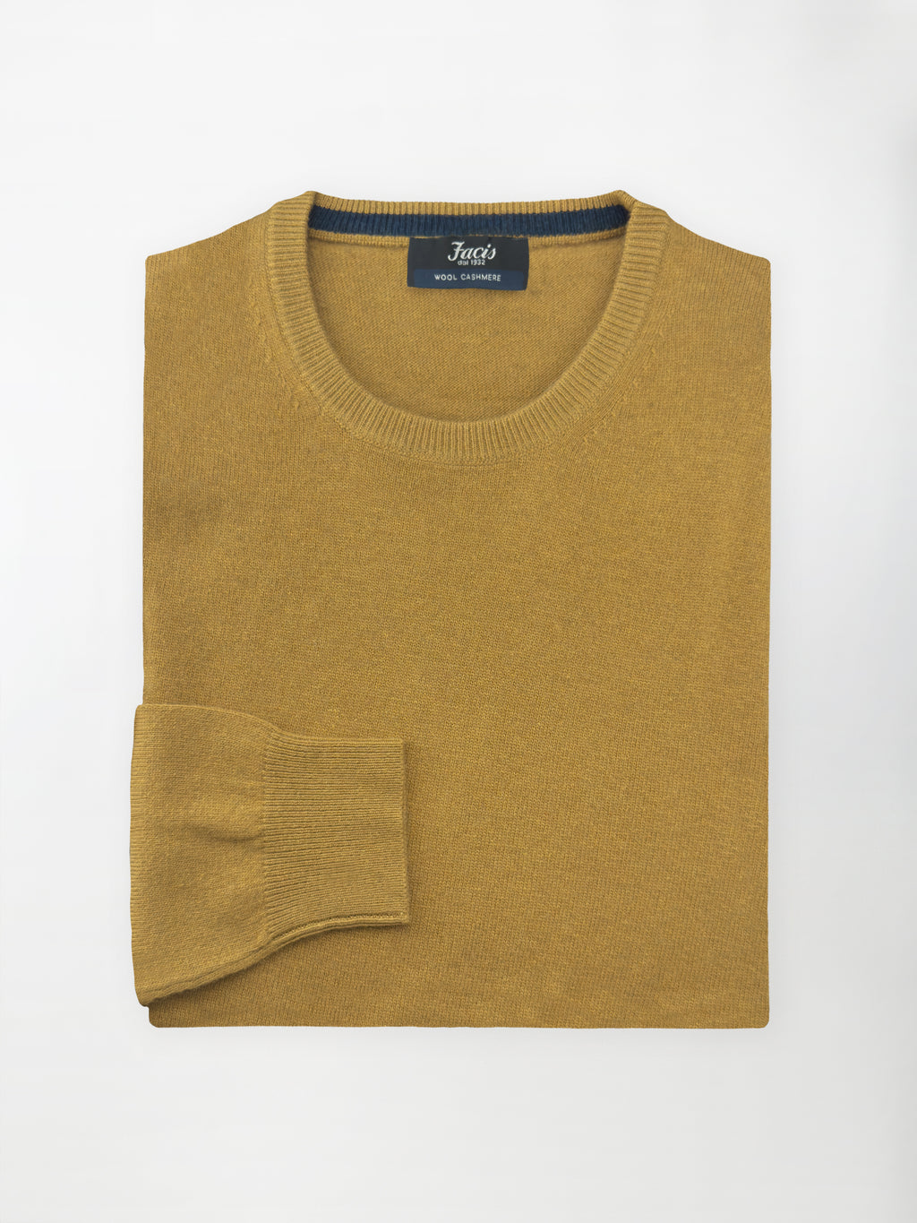 Maglia Girocollo in misto cashmere - Color Senape