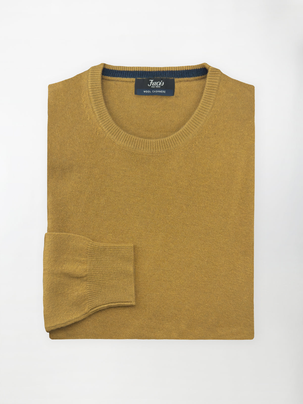 Maglia Girocollo in misto cashmere - Color Senape