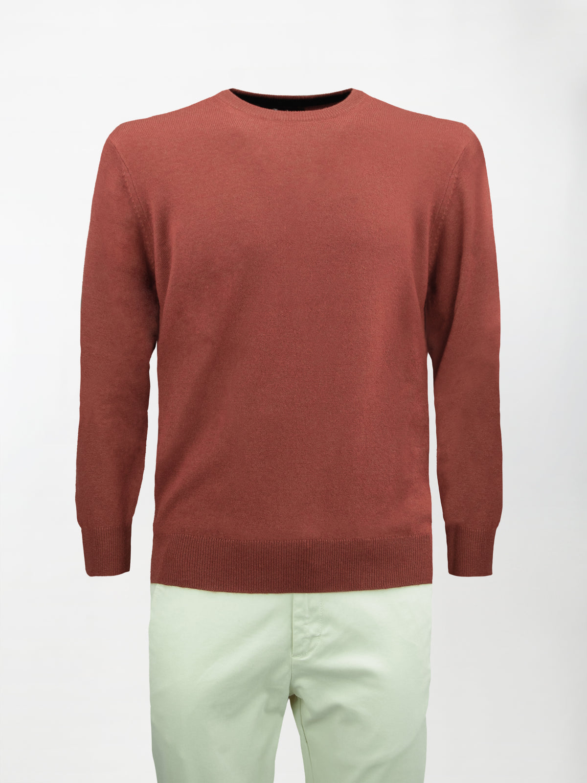 Maglia Girocollo in misto cashmere - Color Melograno