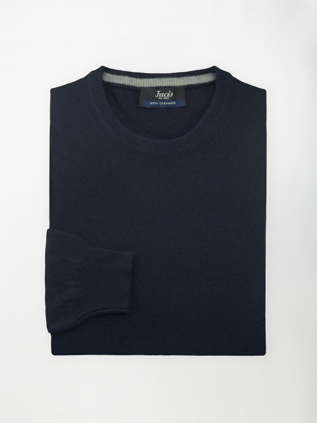 Maglia Girocollo in misto cashmere - Color Blu navy