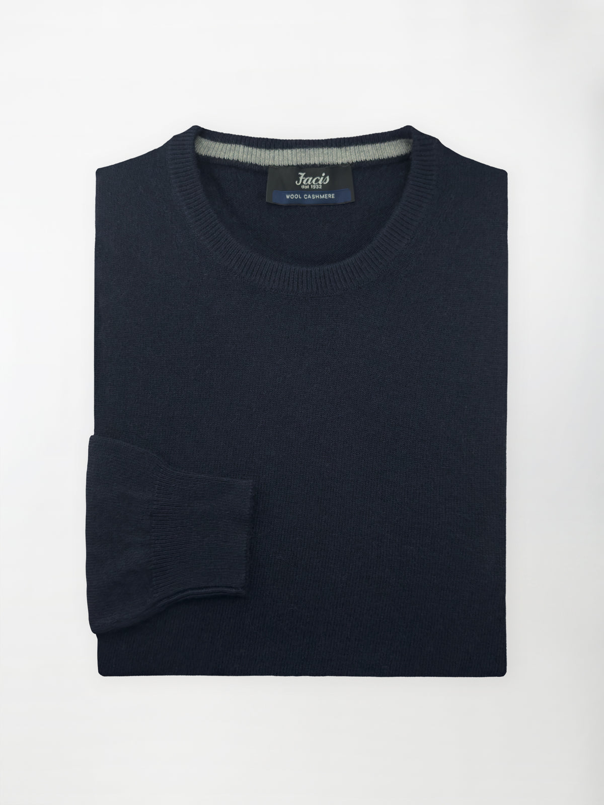 Maglia Girocollo in misto cashmere - Color Blu navy