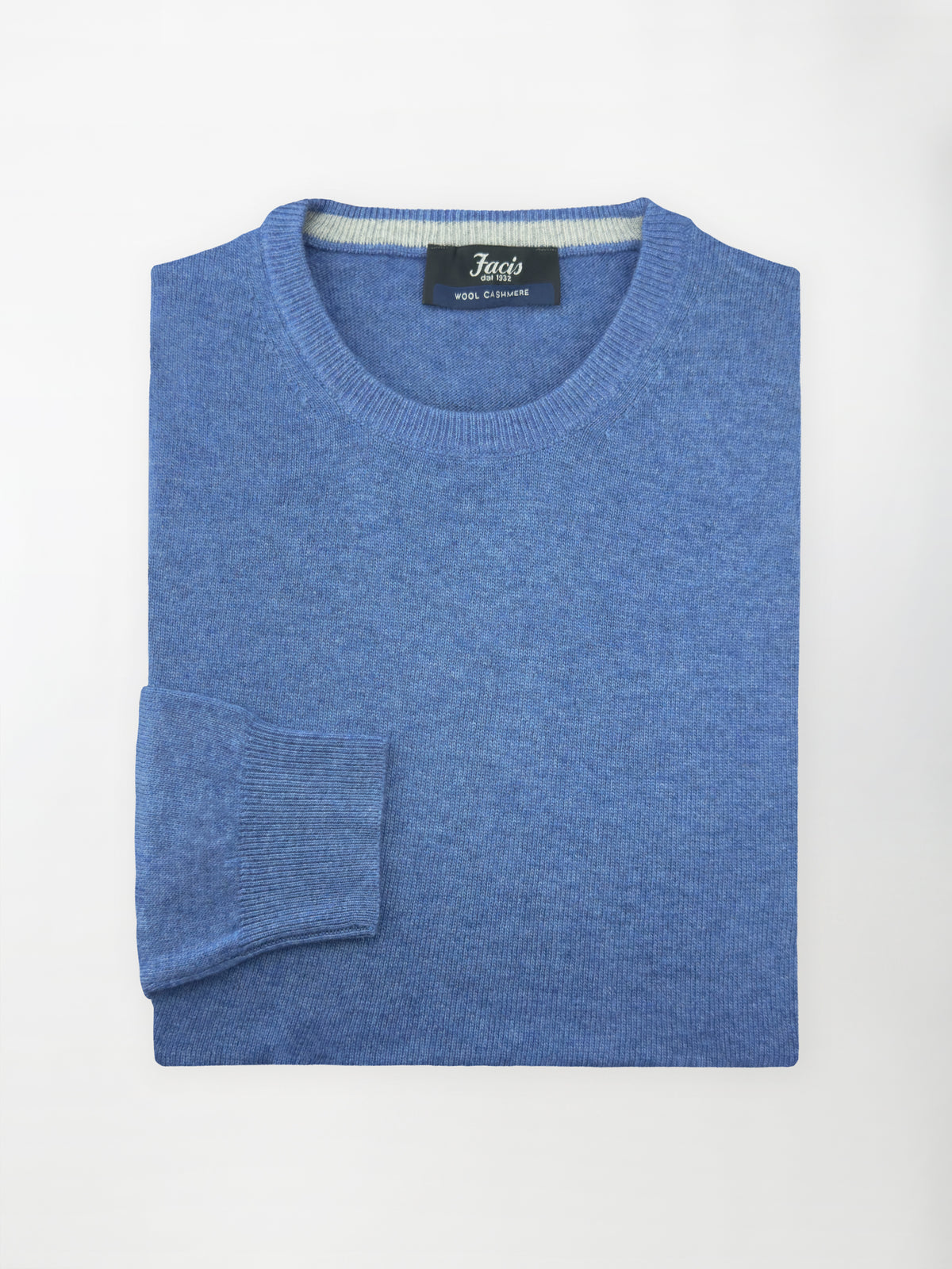 Maglia Girocollo in misto cashmere - Color Blu oceano