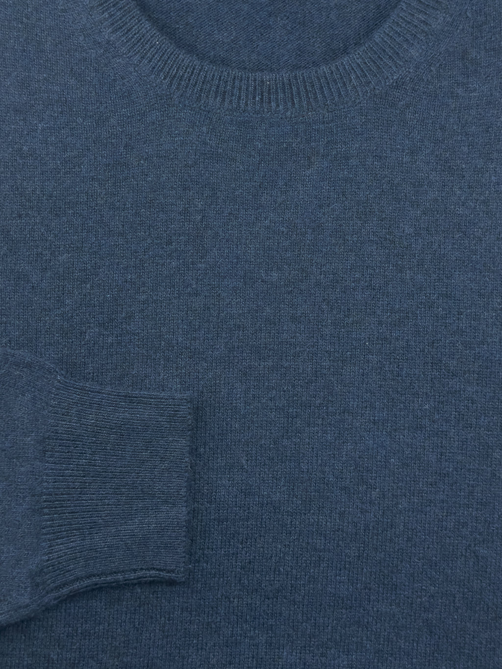 Maglia Girocollo in misto cashmere - Color Blu Prussia