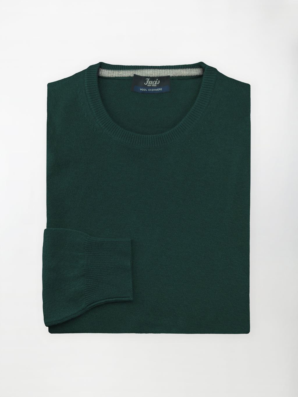 Maglia Girocollo in misto cashmere - Verde Bottiglia
