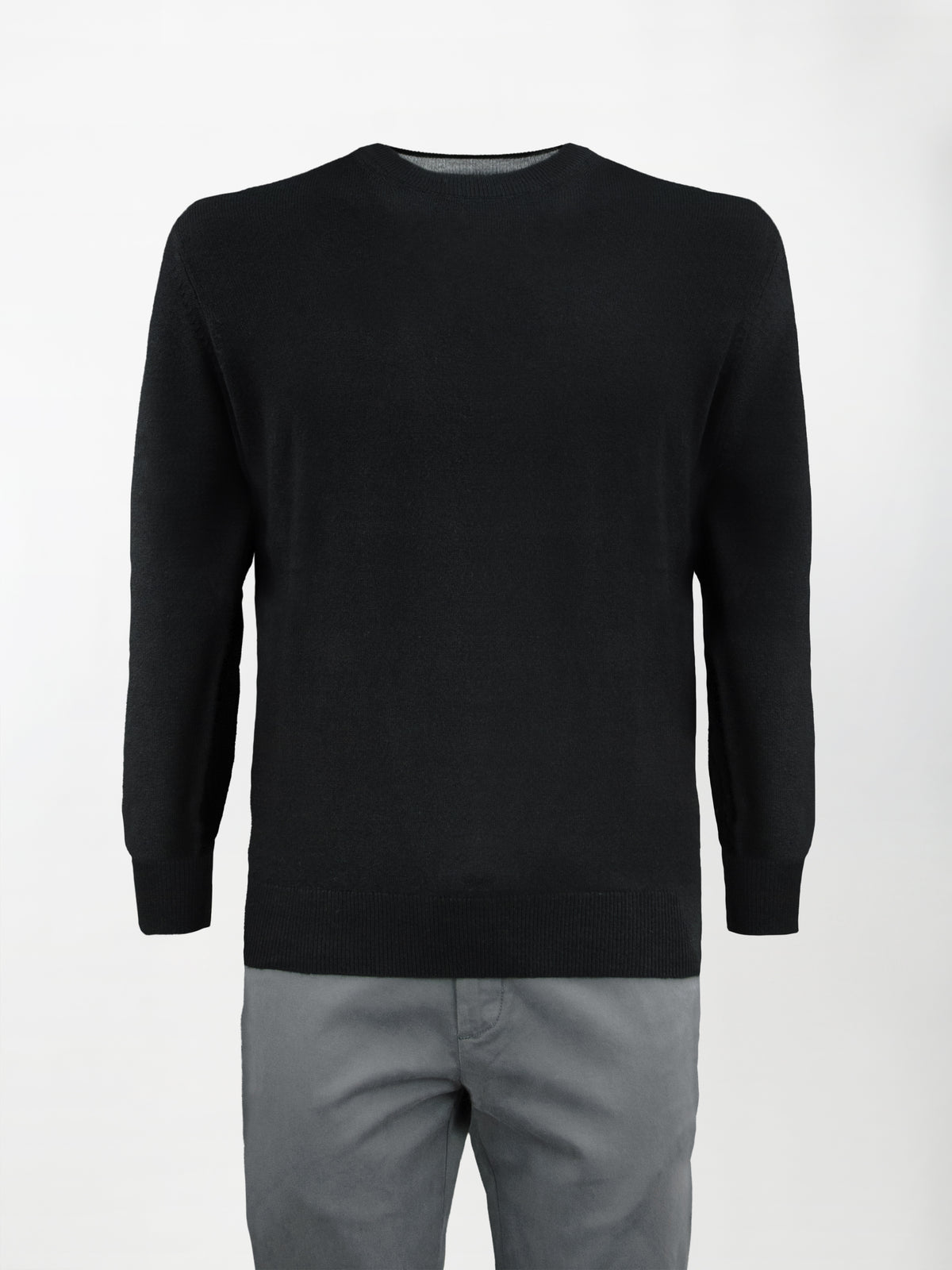 Maglia Girocollo in misto cashmere - Color Nero