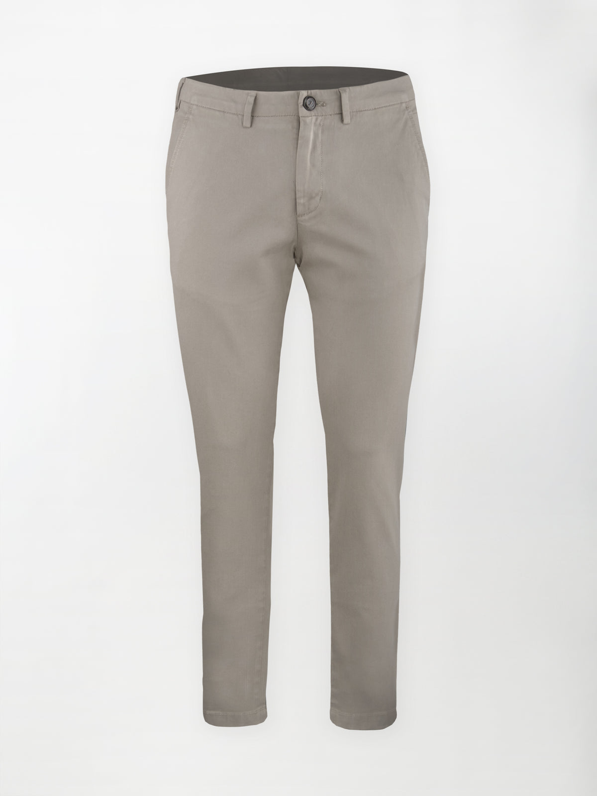 Pantalone Chino Gabardina in Cotone Stretch - Color Corda - Slim fit