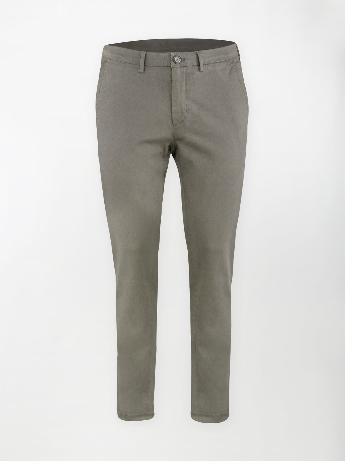 Pantalone Chino Gabardina in Cotone Stretch - Color Cemento - Slim fit