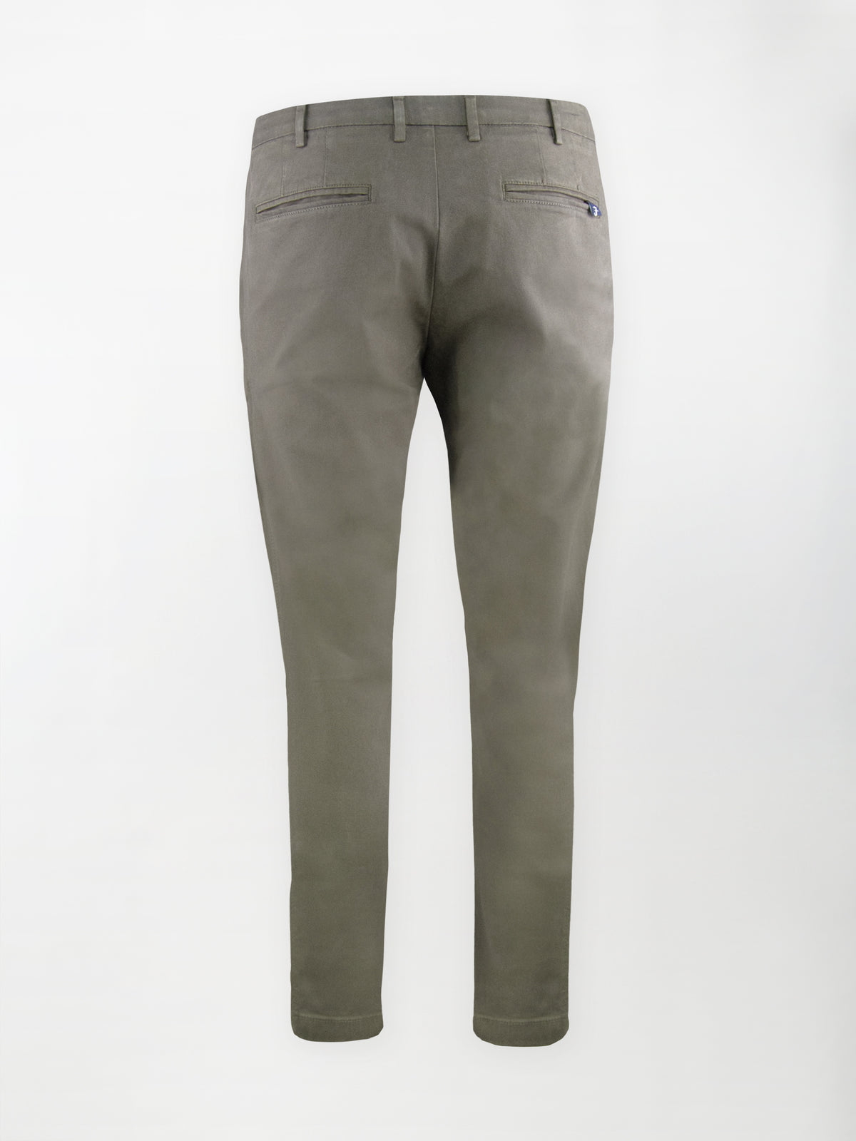 Pantalone Chino Gabardina in Cotone Stretch - Color Cemento - Slim fit