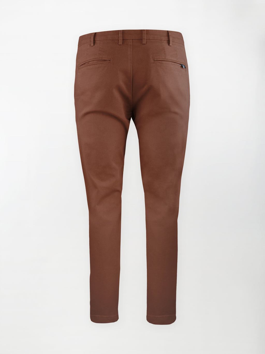 Pantalone Chino Gabardina in Cotone Stretch - Color Rame - Slim fit