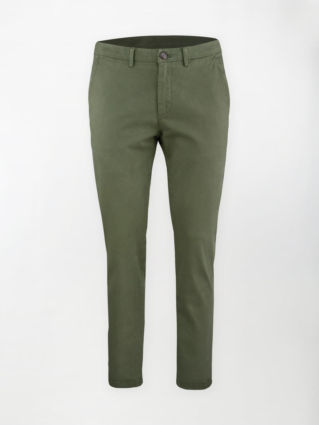 Pantalone Chino Gabardina in Cotone Stretch - Color Verde foresta - Slim fit