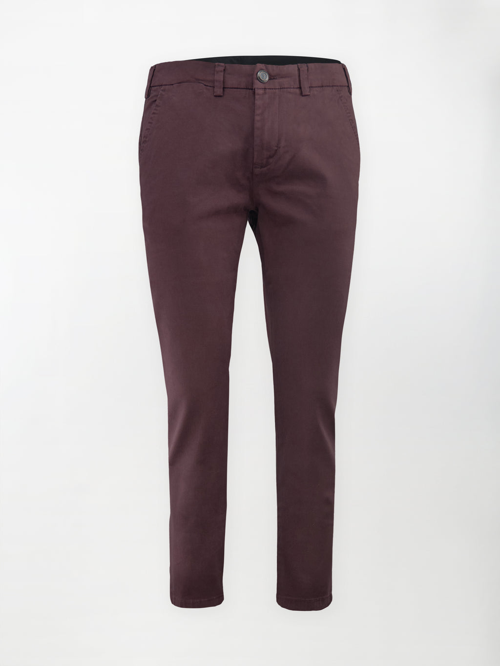 Pantalone Chino Gabardina in Cotone Stretch - Color Bordeaux - Slim fit