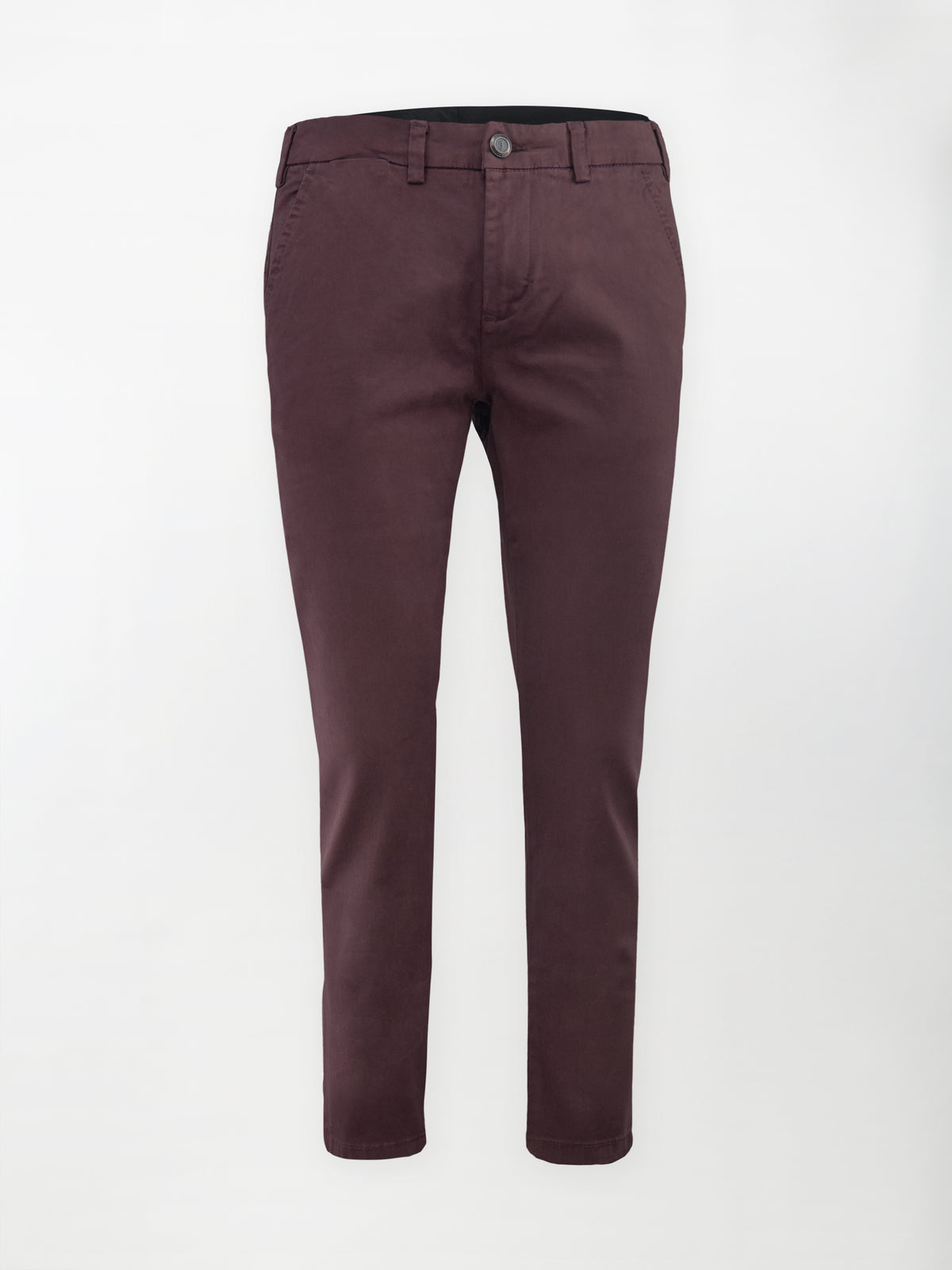 Pantalone Chino Gabardina in Cotone Stretch - Color Bordeaux - Slim fit