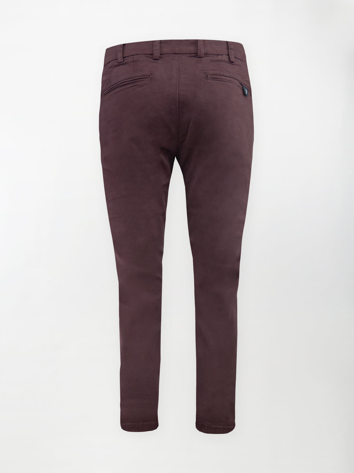 Pantalone Chino Gabardina in Cotone Stretch - Color Bordeaux - Slim fit