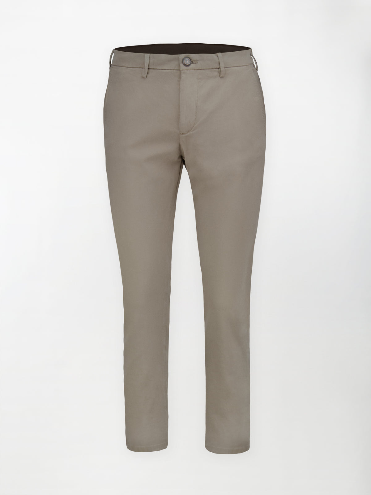 Pantalone Chino Gabardina in Cotone Stretch - Color Corda - Regular fit