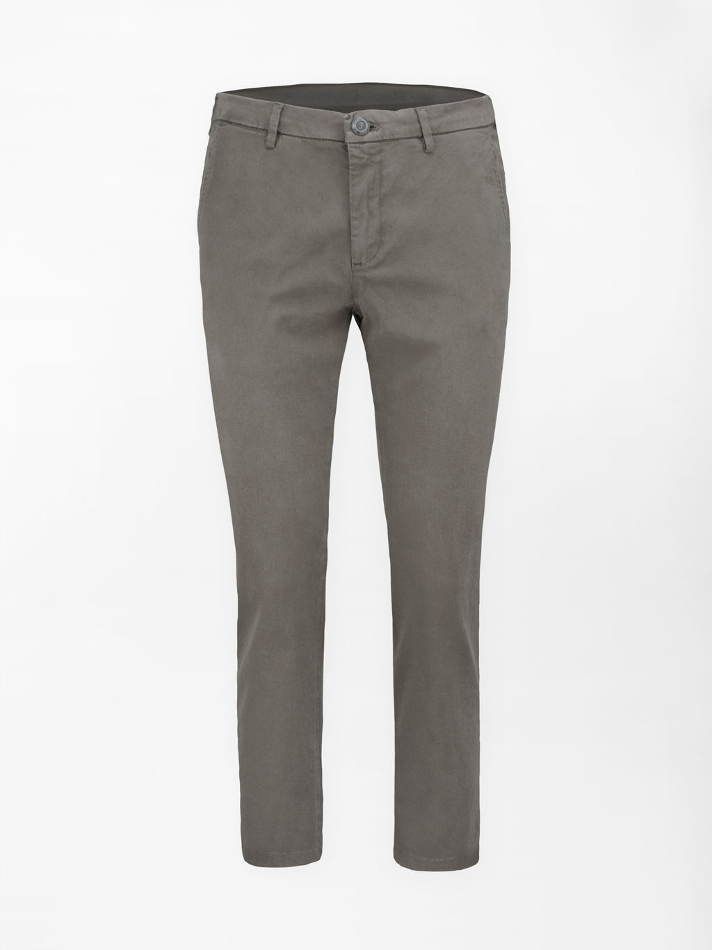 Pantalone Chino Gabardina in Cotone Stretch - Color Cemento - Regular fit