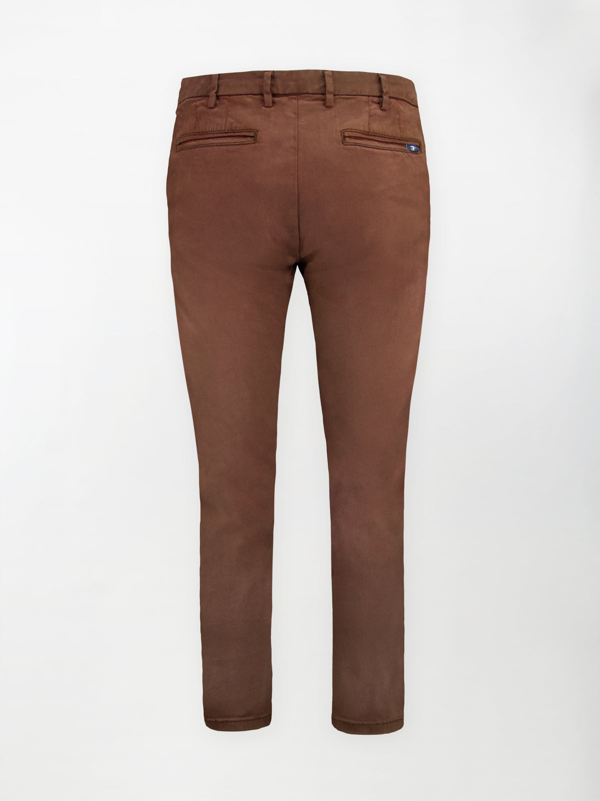 Pantalone Chino Gabardina in Cotone Stretch - Color Rame - Regular fit