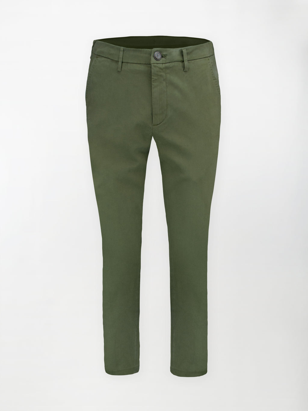 Pantalone Chino Gabardina in Cotone Stretch - Verde foresta - Regular fit