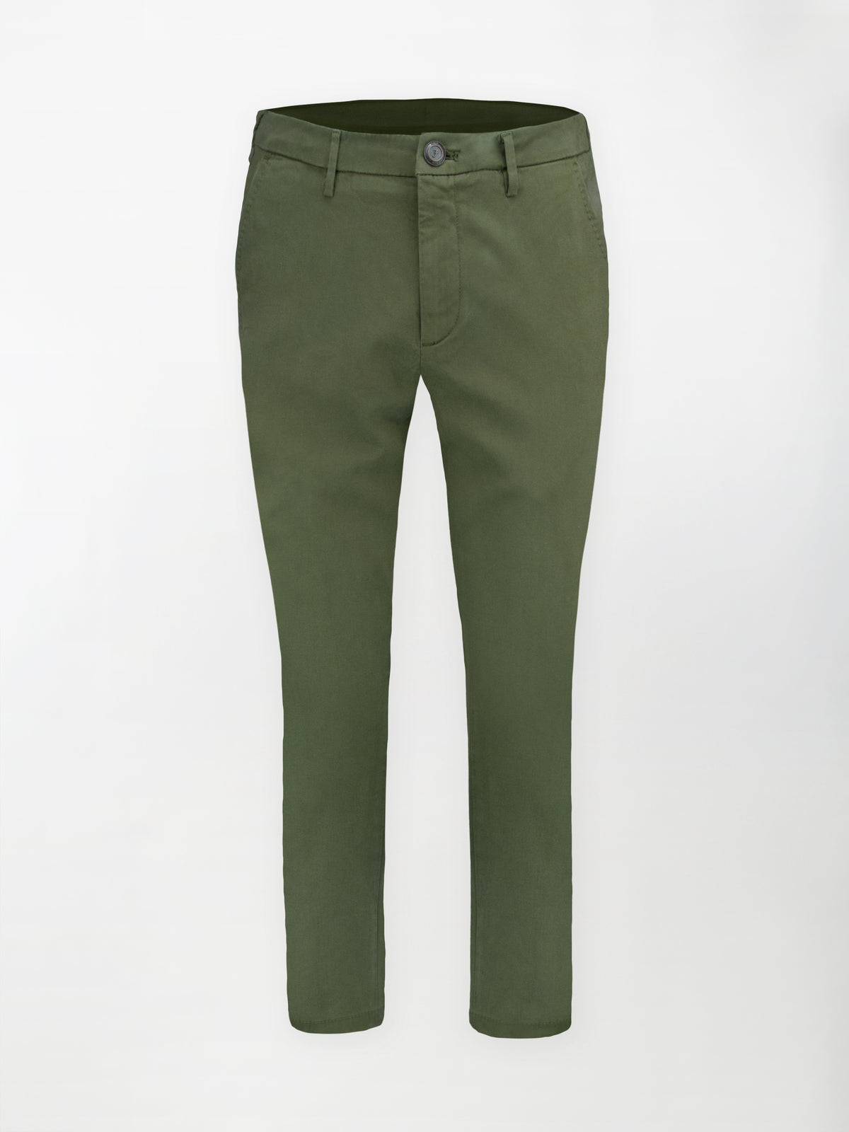 Pantalone Chino Gabardina in Cotone Stretch - Verde foresta - Regular fit