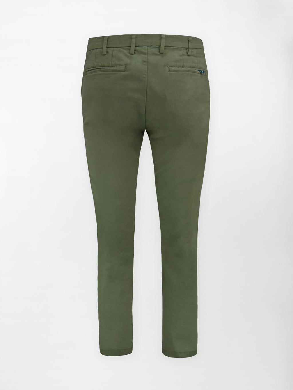 Pantalone Chino Gabardina in Cotone Stretch - Verde foresta - Regular fit